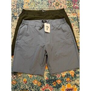 NEW Zyia Active Men's Starboard Shorts Long XL Steel Blue Hunter Green Lot of 2